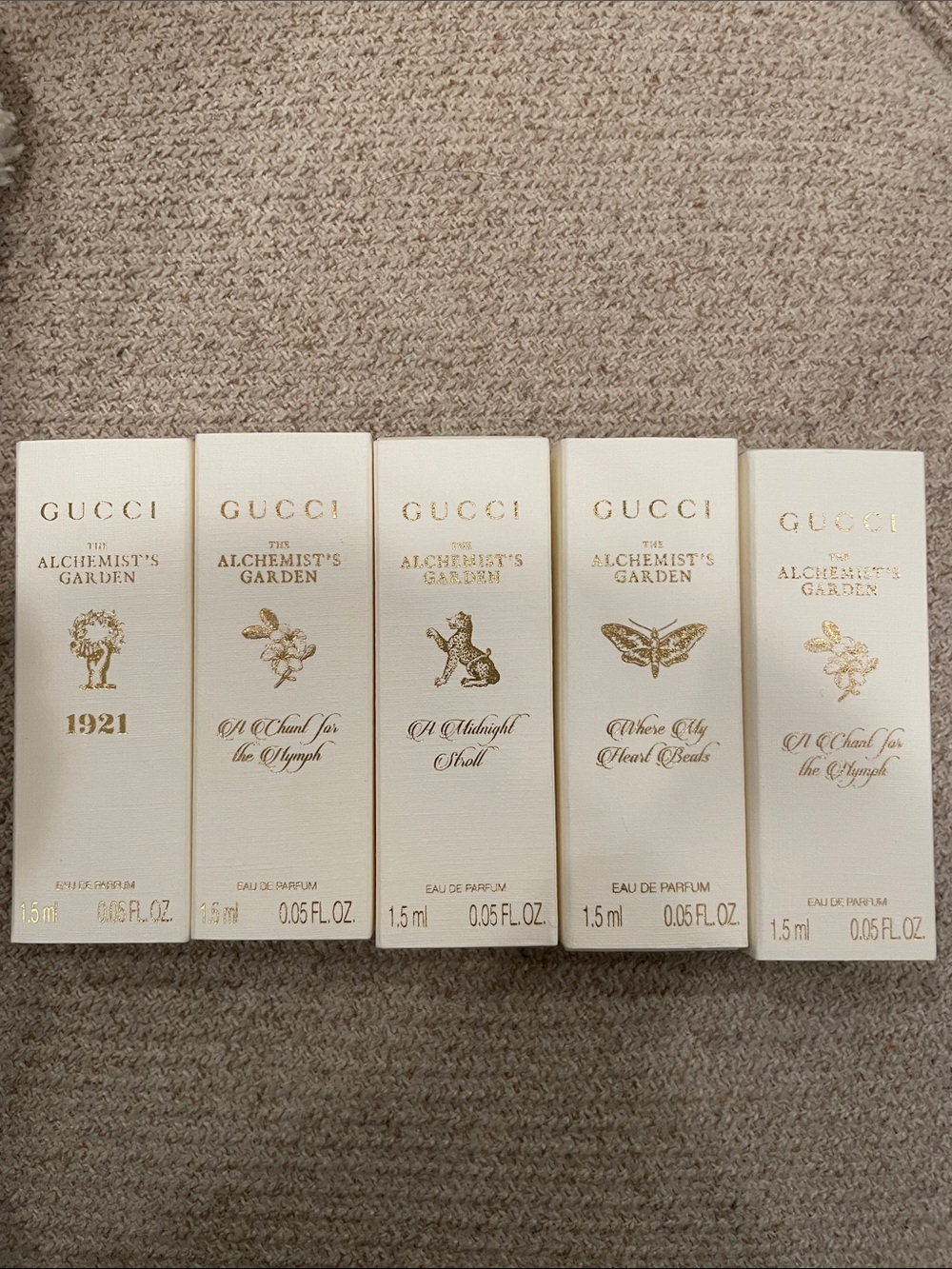 Gucci perfume samples - set of 5